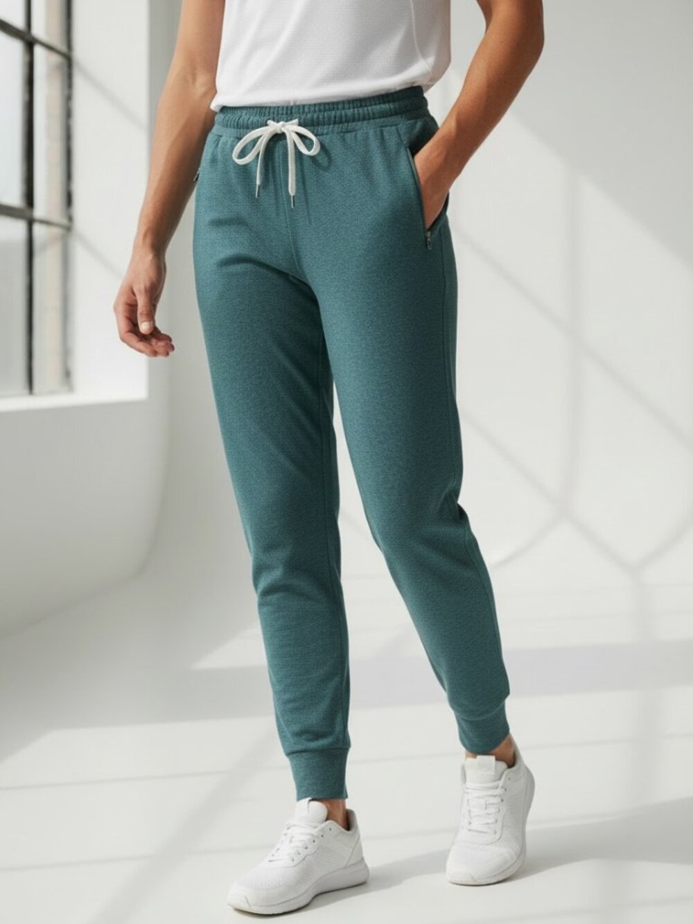 Vuori Ponto Performance Jogger Sz L Green Teal Heather EUC